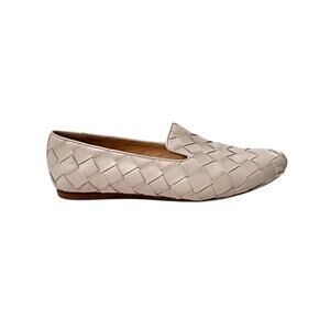 Veronica Beard Griffin 3 Woven  Loafer Sz 9.5 Off White (Stone) Flat